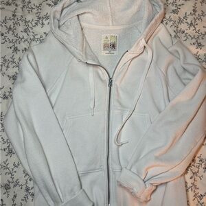 Offline by Aerie White Zip Up Hoodie